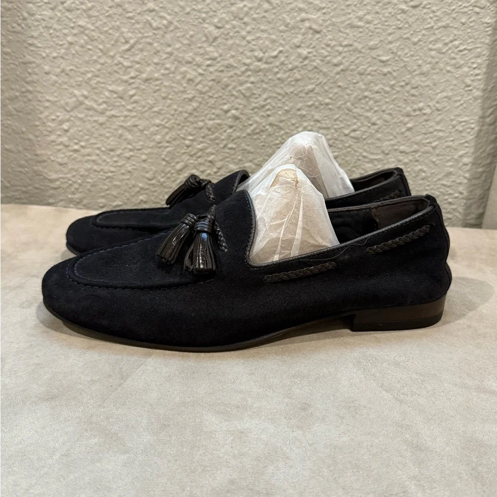 Zara‎ Men's Dark Gray Suede Loafers/moccasins  with Tassels Size 7/40